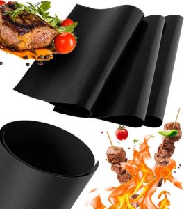 MATA TEFLONOWA GRILLOWA 3 SZT TACKA NIEPRZYWIERAJĄCA WIELORAZOWA MOCNA DO PIECZENIA GRILLA 1
