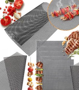 MATA GRILLOWA TEFLONOWA ODPORNA NA CIEPŁO WIELORAZOWA RUSZT SIATKA DO PIECZENIA NA GRILLA DO PIEKARNIKA 1