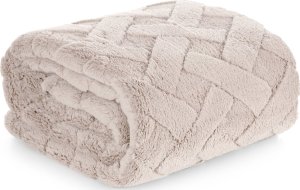 Eurofirany Koc 150 x 200 Pluszowy Jodełka Caro Beż 1