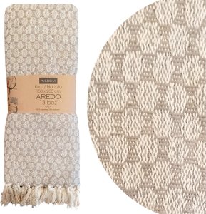 Koc 150 x 200 Bawełniany Boho Aredo 13 Beż 1
