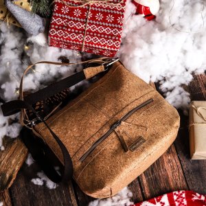 CorkVillage Torebka damska duża listonoszka shopperka z korka naturalnego wegańska CorkVillage CV07 4