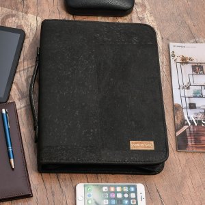 CorkVillage Biwuar luksusowy neseser aktówka teczka organizer wegański czarny z korka CorkVillage CV14 2