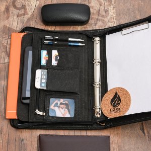 CorkVillage Biwuar luksusowy neseser aktówka teczka organizer wegański czarny z korka CorkVillage CV14 6