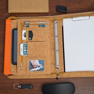 CorkVillage Biwuar luksusowy neseser aktówka teczka organizer wegański z korka CorkVillage CV14beige 7