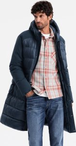 Kurtka męska Ombre Pikowana długa męska kurtka z dużymi kieszeniami  granatowa V4 OM-JALJ-0165 XL 3