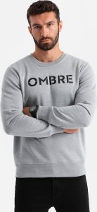 Ombre Klasyczna męska dresowa bluza z napisem  szary melanż V1 OM-SSPS-0181 OM-SSPS-0181 XXL 1