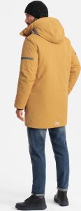 Kurtka męska Ombre Długa ocieplana męska kurtka z odblaskowymi elementami  żółta V2 OM-JALJ-0169 S 6