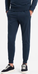 Ombre Komplet dresowy bawełniany męski BASIC bluza nierozpinana + joggery  granatowy V1 Z84 M 2
