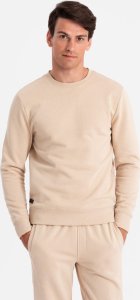 Ombre Komplet dresowy męski bawełniany BASIC bluza nierozpinana + joggery  beżowy V6 Z84 XXL 2