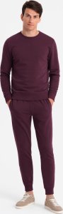 Ombre Dresowy bawełniany komplet męski BASIC bluza nierozpinana + joggery  bordowy V3 Z84 XL 1