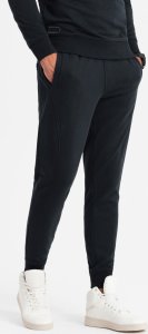 Ombre Bawełniany męski dresowy komplet BASIC bluza nierozpinana + joggery  czarny V9 Z84 L 2