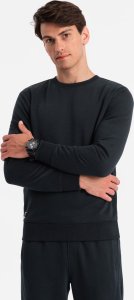 Ombre Bawełniany męski dresowy komplet BASIC bluza nierozpinana + joggery  czarny V9 Z84 L 4