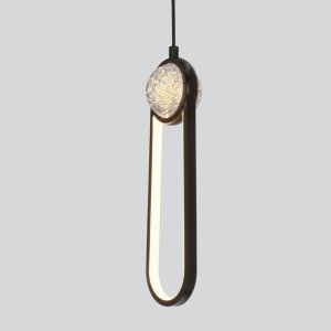 Lampa wisząca Candellux LACRIMA lampa wiszaca czarny 10cm 15W LED 3000K maskownica biała  31-35585 1