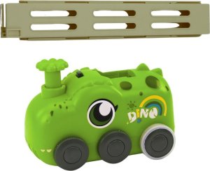 LeanToys Autko Zielony Dinozaur na Baterie Układające Kolorowe Domino 4 Kolory Klocków 3