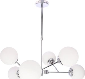 Lampa wisząca Candellux BELWEDER lampa wisząca chromowy 6x40W E14 klosz biały  36-39842 2