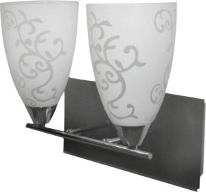 Kinkiet Candellux Kinkiet podwójny srebrny biały klosz 2x40W E14 Medea Candellux 22-18734 1