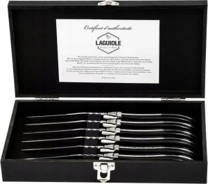 Laguiole Laguiole Luxury Line Noże do steków Ebony drewno. Eleganckie pudełko na prezent 3