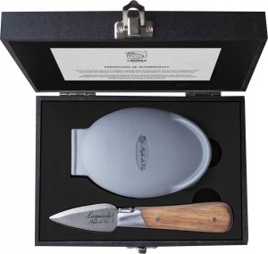 Laguiole Nóż do ostryg 5,5 cm Style De Vie drewno dębowe Laguiole Eleganckie pudełko na prezent 14
