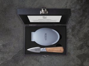 Laguiole Nóż do ostryg 5,5 cm Style De Vie drewno dębowe Laguiole Eleganckie pudełko na prezent 18