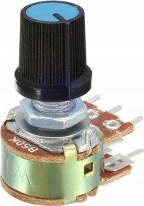 Potencjometr 50k stereo audio liniowy + gałka 1