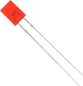 2x Dioda LED czerwona prostokątna 2x5x7mm 2.2V 1