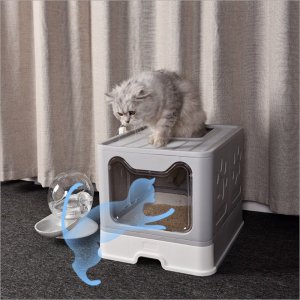 SHOPUJ.PL DUŻA KUWETA DLA KOTA SKŁADANA Z SZUFLADĄ SZARA + ŁOPATKA 6