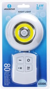 Aigostar  Lampka nocna 6500K z pilotem zdalnego sterowania 3xAAA Lampka nocna 6500K z pilotem zdalnego sterowania 3xAAA 6