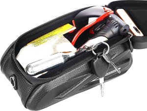 SHOPUJ.PL TORBA NA ROWER RAMA PRZEDNIA GÓRNA WODOODPORNA NA TELEFON ZE SCHOWKIEM 2