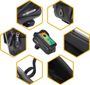 SHOPUJ.PL TORBA NA ROWER RAMA PRZEDNIA GÓRNA WODOODPORNA NA TELEFON ZE SCHOWKIEM 5