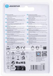 Aigostar  Lampka nocna z czujnikiem 6500K 3xAAA Lampka nocna z czujnikiem 6500K 3xAAA 6