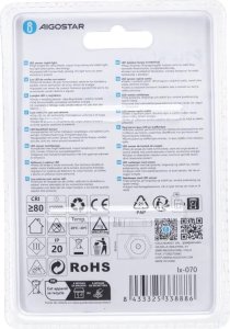 Aigostar  Lampka nocna z czujnikiem 6500K 3xAAA Lampka nocna z czujnikiem 6500K 3xAAA 6