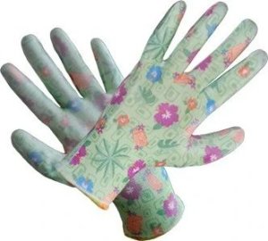 Pas ogrodowy damski w róże + rękawiczki rękawice ogrodowe 8, M 2