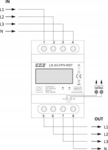 F&F Licznik  energii elektrycznej, dwukierunkowy LE-03-FPV-RST reset 3