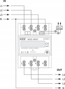 F&F Licznik energii elektrycznej 3-fazowy WZE-3RST reset 5