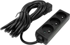 Ecolight Przedłużacz 3 gniazda 5m z/u 3x1.5mm2 czarny 1