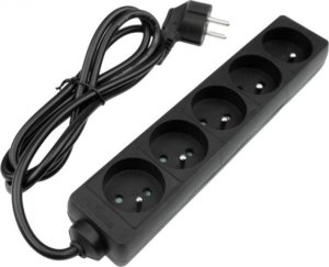 Ecolight Przedłużacz 5 gniazd 1.5m z/u 3x1.0mm2 czarny 1