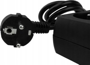 Ecolight Przedłużacz 3 gniazda 1.5m z/u 3x1.0mm2 czarny 2