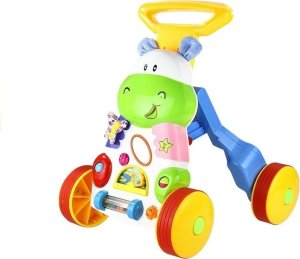 LeanToys Wesoły Pchacz Hipopotam z Lusterkiem Gumowe Koła 2