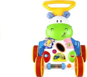 LeanToys Wesoły Pchacz Hipopotam z Lusterkiem Gumowe Koła 3