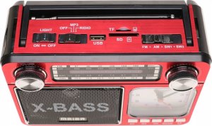 Radio Yermos Radio PRZENOŚNE Głośnik Bluetooth Latarka Zegar USB SD TF MP3 3759 5