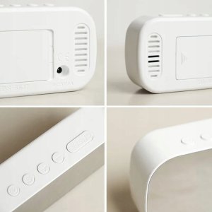 Yermos BUDZIK Zegar Cyfrowy Z Alarmem Elektroniczny LUSTRO LED Termometr 3054 4