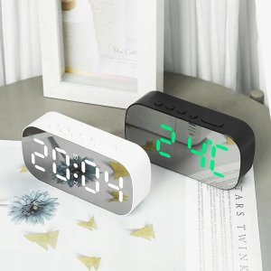 Yermos BUDZIK Zegar Cyfrowy Z Alarmem Elektroniczny LUSTRO LED Termometr 3054 7