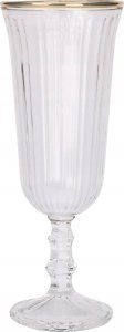 Excellent Houseware Prążkowana szampanówka ze złotym brzegiem, 120 ml 1