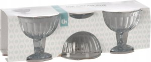 Excellent Houseware Pucharek do lodów deserów STRIPE, 3 sztuki x 200 ml 3