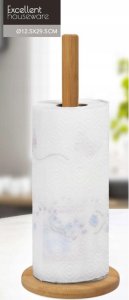 Excellent Houseware Bambusowy stojak na ręcznik papierowy, Ø 12,5 x 31,5 cm 5