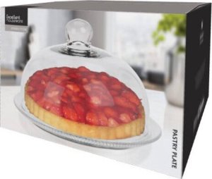 Excellent Houseware Szklana patera na ciasto z kloszem, Ø 30 x 17 cm 2