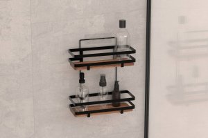 5five Półka pod prysznic BLACKACIA, bez wiercenia, 25,5 x 15,5 x 30 cm 2