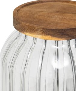 5five Szklany słoik z drewnianą pokrywką HARMONY, 3 l 2