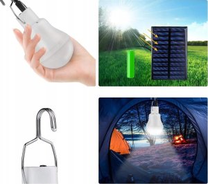 Yermos ŻARÓWKA SOLARNA LED 10W Z Panelem Solarnym Kemping Do Garażu PIWNICY 4124 4