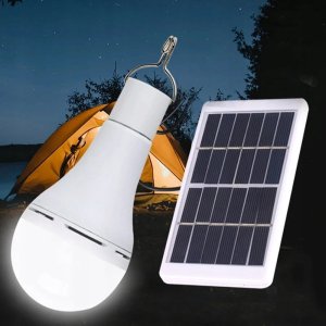 Yermos ŻARÓWKA SOLARNA LED 10W Z Panelem Solarnym Kemping Do Garażu PIWNICY 4124 6